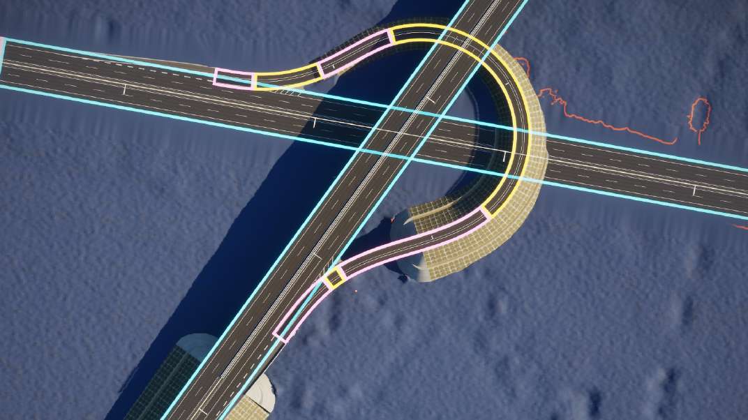 Complete ramp and complex interchange combination example